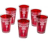 6 Verres à thé orientaux Andalous rouge - SET de 6 pièces