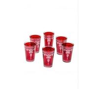 6 verres à thé orientaux Andalous rouges - lot de 6