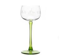 6 Verres à Vin d'Alsace décor Cigogne Mat