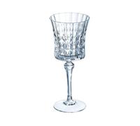 6 verres à vin rouge et blanc 27cl Lady Diamond - Cristal d'Arques - Verre ultra transparent au design vintage