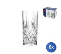 Set 6 Lunettes Cocktail Long Boisson Melodia 36 CL Eco Cristal Sculpté Rcr