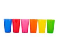 6 verres gobelet plastique incassable 33cl multi - isap v53pp330mix Multicolore G