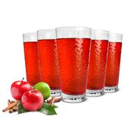 6 Verres Longdrink en Verre 390ml Style Martele Transparent Sendez