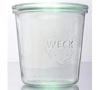 6 Verres Weck fraîcheur,/0,5 l Bocaux de gâteau forme RR100 avec couvercle en verre et accessoires Sélection original Réveil dans le carton