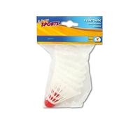 6 volants blancs de badminton en plastique