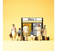 6 voyageurs avec afficheur de quai N-1/160-PREISER 79145