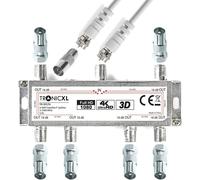 6 Way Aerial Splitter Cable TV Cable TV Adapter DVBC DVBT2 e.g. for Unitymedia Vodafone, Netcologne, Netaachel, Netkassel, Telecolumbus, Primacom, Ewe