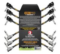 6" - WBC-PRO-Pedal - Câble patch avec fiches Neutrik-Rean TS | 22 AWG - Basse calotte (18pF/pi) - Qualité professionnelle - Base en graphite - Double blindage - Câble de pédale - Fiches
