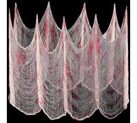 6 x 1.50M Tissu Décoration Halloween Tissu effrayant Saignement,Fromage tissu effrayant Grand horreur Déco Halloween Intérieur Extérieur Tissu effrayant Gothique Halloween Fête Déco table Porte Rideau