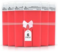 6 X 100 Ml Cartouches Roll-On, Cire Chaude Rose - Épilation Douce, Peaux Sensibles, Dioxyde De Titane, Jambes, Aisselles, Bras, Dos, Poitrine, Made In Italy (100 Ml (Lot De 6), Pink)[Z980]