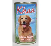 6 x 1200 g de nourriture pour chien Khan - Morceaux juteux dans une boîte de boulettes de viande en gelée - 7,2 kg