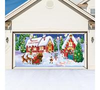 6 x 13 Pieds Bannière de Porte de Garage de Noël Large Merry Christmas Bonhomme de Neige Père Noël GNOME Toile de Fond de Sainte Nativité pour Nouvel An (Bonhomme de Neige)