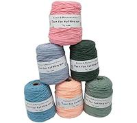 6 X 200g Pelotes De Fil à Tricoter, Fil pour Pistolet à Touffeter, Fil à Tricoter De Tapis De Bricolage Professionnel, Fil à 8 Brins, 5mm D’épaisseur, 200m par Pelot, F, 458g/roll