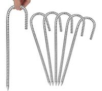 6 X 30 Cm Ground Anchor Tent Pegs,Galvanized Anchor Pegs,Ground Pegs,Diameter 8 Mm J For Awnings,Camping,Trampoline,Garden Shed