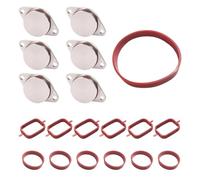 6 x 33mm Kit de Suppression Clapets d'admission, Compatible E39 E46 E60 E87 E90 E92 E93 X3 X5-6 Bouchons + 13 Joints Collecteur - Remplacement 11612245439 11612246945 11617790198
