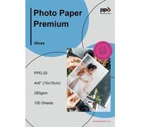 6 X 4 Inches (Approx. 10 X 15 Cm) X 100 Super Premium Glossy Photo Papers 280 G Inkjet, Quick Dry, Microporous, Water Resistant -20-100