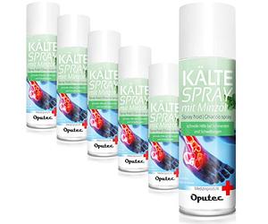 6 x 400ml Oputec Spray réfrigérant Sport : Spray de premiers secours en cas de blessures sportives, douleurs et gonflements (menthe) - Spray réfrigérant médical pour chaque kit de premiers secours