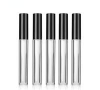 6 x 5 ml Rouleau de verre vide réutilisable sur bouteilles, flacon fendu avec flacon transparent avec bouchon noir, idéal pour les eye-liner brillants à lèvres, huiles essentielles