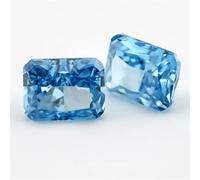 6 x 8-7 x 9 mm Octangle Radiant Crushed Ice Cut Loose CZ Stone 5A Cubic Zirconia Synthetic Gems No. 23 Fancy Blue 6x8mm 2pcs