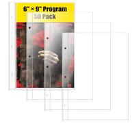 6 x 9 Brochure Sleeves, 50 Pack, Page Protectors for Broadway Play Programs and Theater Programs, Top-Loading Sheet Protectors