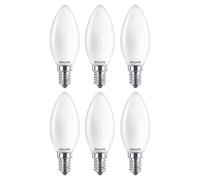 6 X Ampoules Filament LED Philips Bougie 4,3W = 40WATT E14 Mat 470LM Blanc Chaud
