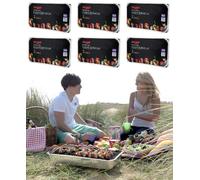 6 X Barbecue instantané Bar-Be-Quick- taille de la famille. Chaque pack sert dix:Le barbecue instantané Bar-Be-Quick est la meilleure marque de barbecue jetable dans le monde - il s’allume avec une seule allumette et cuit jusqu’à 1 hr30 min. Apportez-le et cuisinez n'importe où.