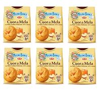 Mulino Bianco Cuor di Mela Lot de 6 biscuits italiens avec de véritables morceaux de pomme et purée de pomme 300 g