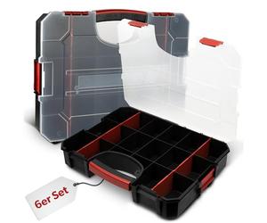6 x Boîte d'assortiment siwitec avec 16 compartiments et 6 séparateurs adaptables, boîte d'assortiment pour petites pièces, organisateur d'outils, valise d'assortiment en plastique 38 x 29 x 6,5 cm