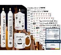 6 X Candle Stickers,Water Transfer Printing,Sliding Film,Candle Decoration,Sayings,Easter,Favourite Person,Happy Birthday (Advent Day)