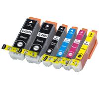6 x Cartouche d'encre avec puce compatible Epson 26, 26XL, C13T26164010, C13T26364010 pour imprimantes Expression Premium XP-600, Expression Premium XP-610, Expression Premium XP-510, Expression P