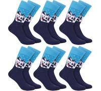 6 x Chaussettes Noël Rigolotes Renne Drôles Coton Cadeaux Hommes Taille Unique