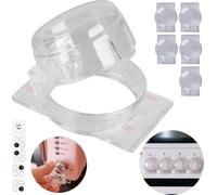 6 X Children's Safety Cooker Knobs,Transparent,For Rotary Knobs With Ø Max. 41 X 33 Mm,Distance Min. 51 Mm Between Buttons,Baby Safety Buttons On The Control Panel