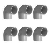 6 x Coudes PVC à 90° 50mm, Raccord U Angle Droit, Assemblage Adhésif pour Deux Tubes, Tuyau en PVC Collable, Manchon à Colle pour Conduites