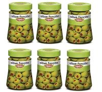 6 x D'Amico Olive Verdi Farcite con Pasta di Peperoni Olives vertes en saumure farcies avec pâte de piment 290 g