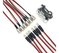 6 x DC Power Jack Socket Female 55 x 21 mm Contact Switch 6 Pieces 18 AWG Low Voltage Hollow Plug Male Cable