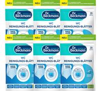 6 X Dr.Beckmann Wc Reinigungs-Blätter Ocean Breeze 20 Feuilles