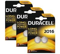 6 x Duracell CR2016 3V Lithium pile bouton batterie 2016 DL2016 BR2016