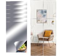 6 X Glass Wall Mirrors Self-Adhesive 30 X 20 Cm, Explosion Proof Square Flexible Acrylic Mirror Sticker, For Home Wall Decoration