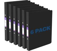 6 X Lever Arch Files 24.7 X 35 Cm Black Large Binder 25 Mm Spine With 2 Ring Mechanism For 100 Sheets