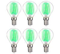 6 x LightMe Ampoule LED Filament Forme Goutte 4 W E14 Claire Vert P45 Deco