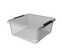 6 x orplast simples portes Boîte avec clips - 18 L - 39 x 39 x 16,5 cm - Transparent