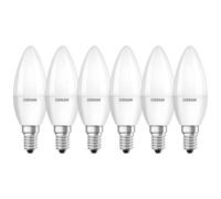 6 X Osram LED Ampoule Étoile Classique Bougie 3,3W = 25W E14 Mat 250lm Chaude