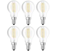 6 X OSRAM LED Filament Goutte 4W = 40W E14 Clair 470lm 840 Blanc Neutre 4000K