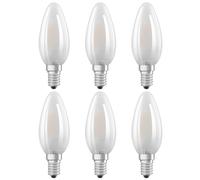 6 X Osram LED Filament Retrofit Bougies 2,5W = 25W 827 E14 Mat Blanc Chaud 2700K