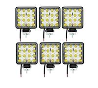 6 X Phare 48W Carrée Projecteurs De Travail Profondeurs 12V 24V 6480Lm 16 Led Pour Auto Bateau Camion Tracteur VTT Hors Route Poids Lourd