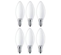 6 X Philips LED Filament Lampe Bougies 4,3W = 40Watt E14 Mat 470lm Chaude 2700K