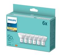 6 X Philips LED Spot Réflecteur 4,7W = 50W GU10 380lm Chaud 2700K 36°