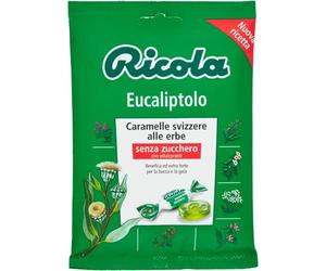 6 x Ricola Eucaliptolo Bonbon eucalyptol et menthol rafraîchissant sans sucre 70 g