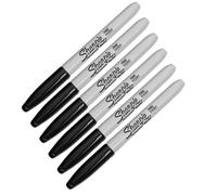 6 x Sharpie Marqueur permanent Pointe fine Noir - NEUF