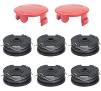 6 x Spools of Strimmer Thread Diameter 1.6 mm Replacement Nylon Spool for Brush Cutter Art 30-36 LI,AdvancedgrassCut36,Art 24,Art 27,Art 30 (6 Spools of Thread + 2 Lids)